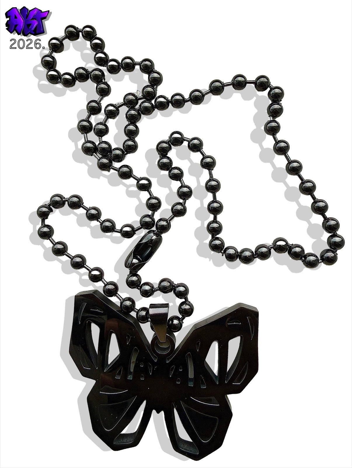 JET BLACK BUTTERFLY CHAIN